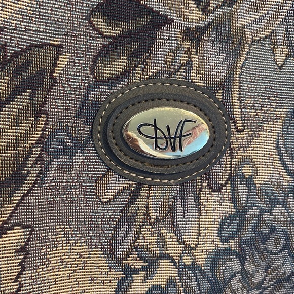 DVF  travel bag  overnight  weekender tapestry  green red pink blue   like new - Picture 3 of 17